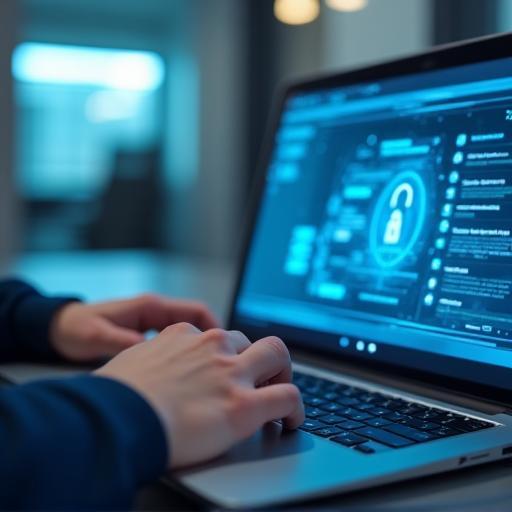 Technician configuring endpoint antivirus software