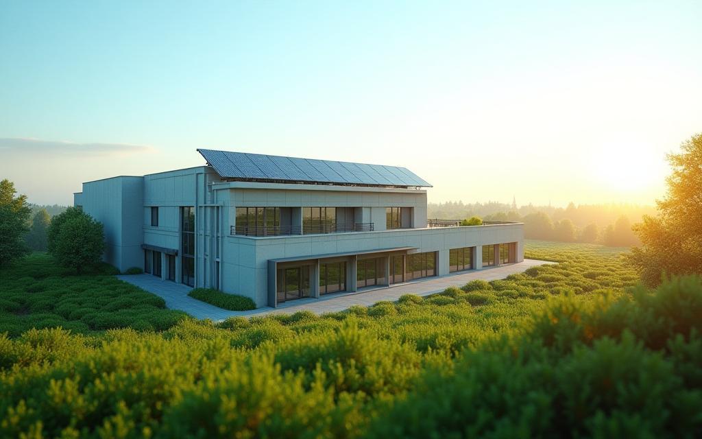 Eco-friendly data center with solar panels